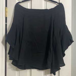 Naked zebra off the shoulder long sleeve top with ruffle sleeves